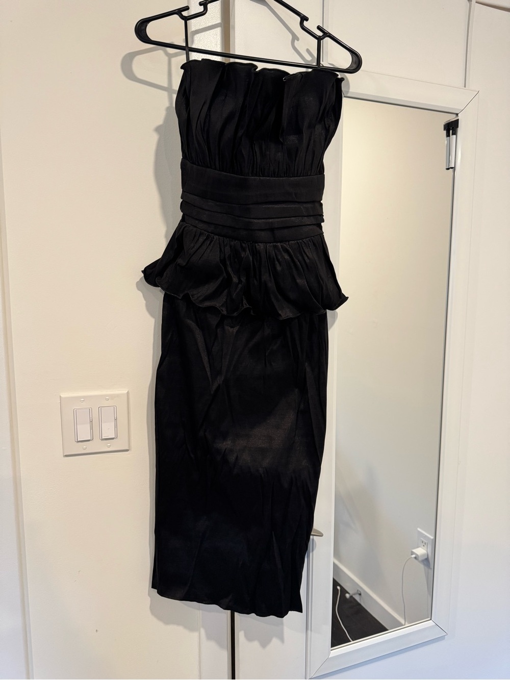 Vici Black Strapless Peplum Cocktail Dress